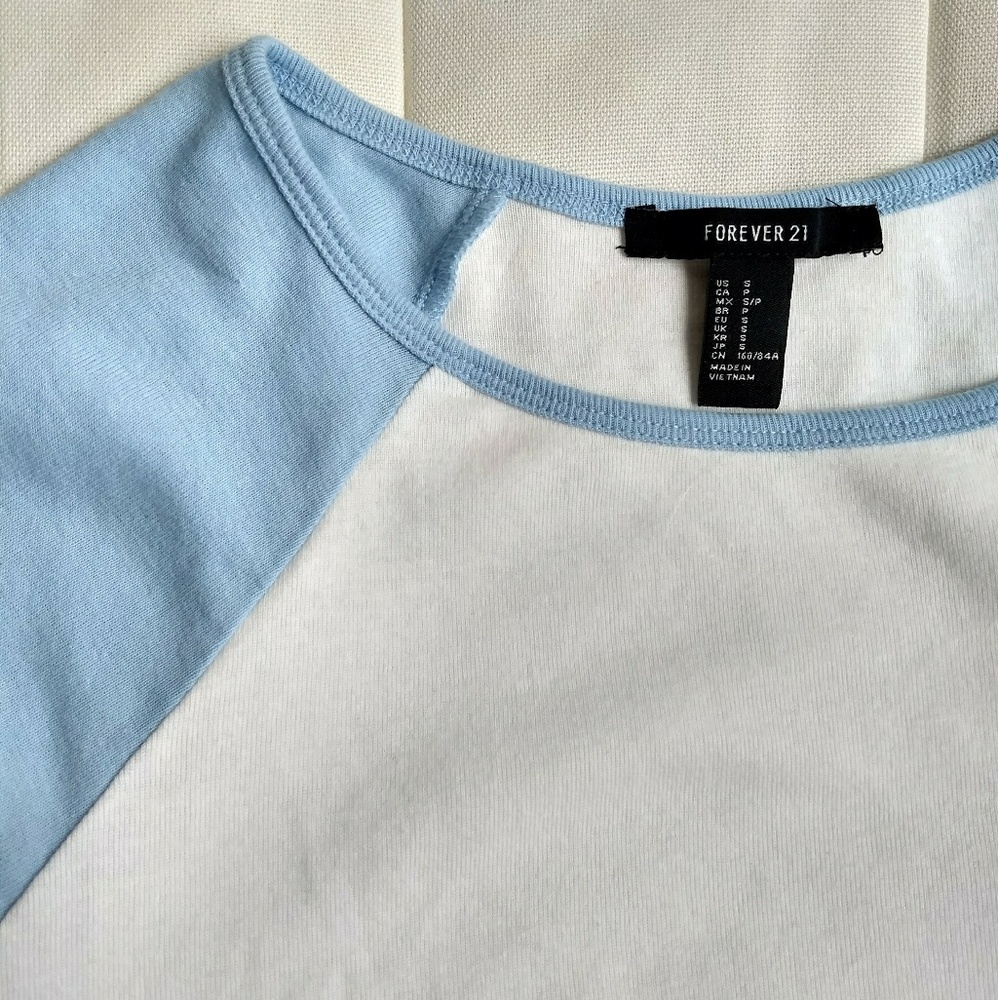 sky blue & white baseball tee ☁️